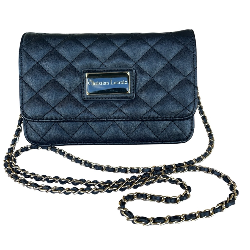 Christian Lacroix Black Quilted Small Women's Trendy Crossbody bag